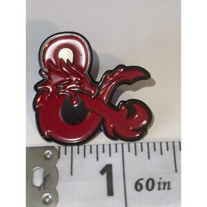 Red & RPG Dungeons And Dragons Pin Brooch